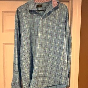 Neiman Marcus Blue Plaid Casual Shirt